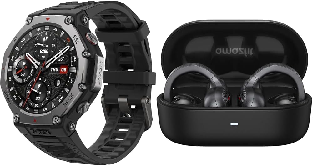 AMAZFIT T-Rex 3 Outdoor Smartwatch 48mm AMOLED Display, Offline Maps & Navigation, 6 Satellite Systems Dual Band GPS, 27 Days Battery Life, NFC Payment, 170 Sports Mode, 45m Freediving for Adventure